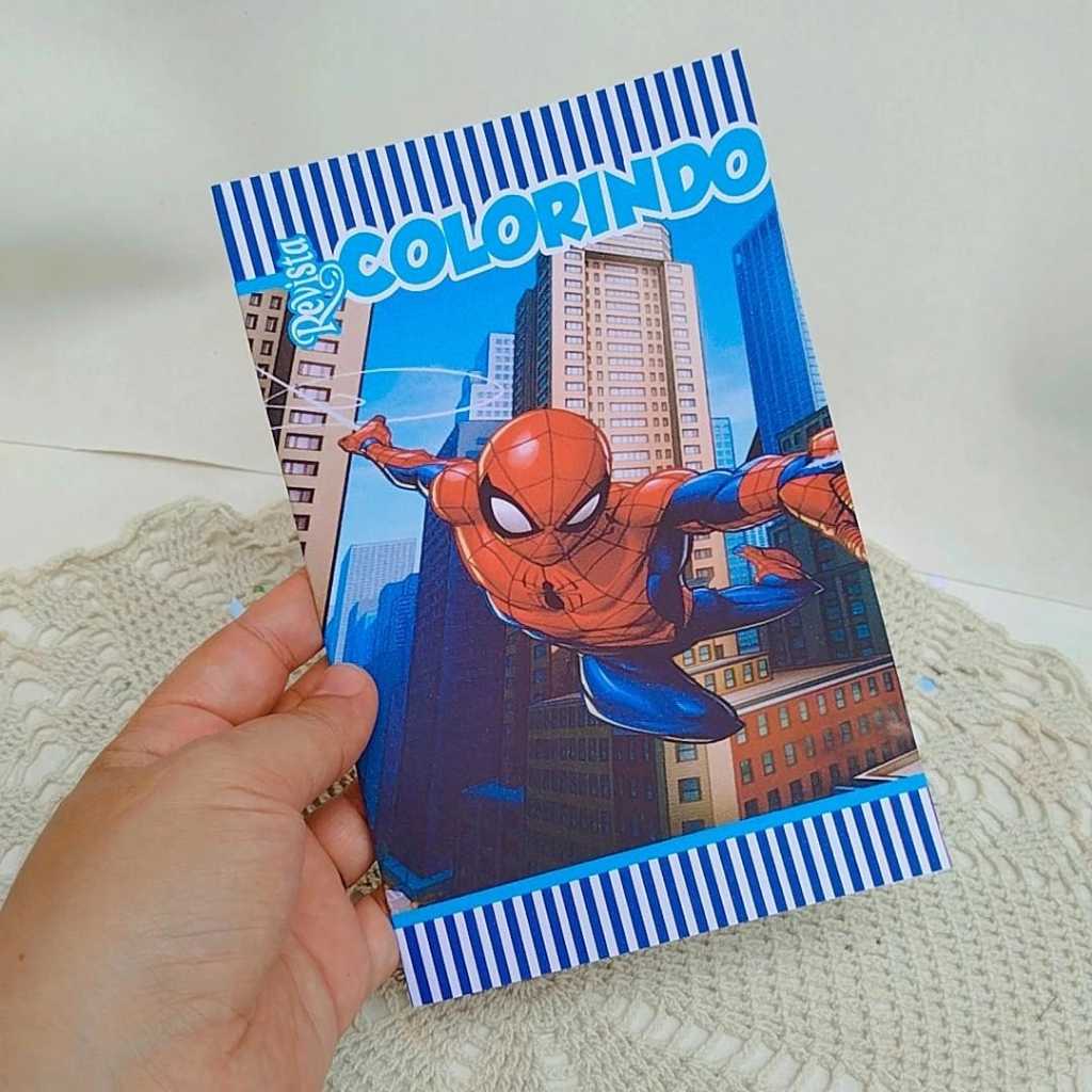 Livrinho de Colorir festa HOMEN ARANHA Personalizado Lembrancinha Pegue Monte