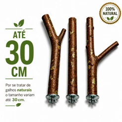 Poleiros Naturais de Goiabeira kit c/ 3 Poleiro para Calopsita, Periquito e Canário | Desgaste natural do bico,