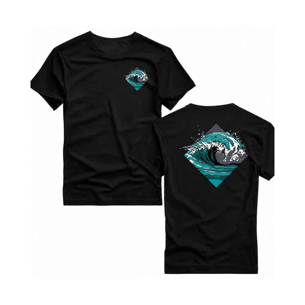 camisa camiseta basica masculina estampado MAR ONDA 100% algodão malha fina confortavel infantil e pluss size