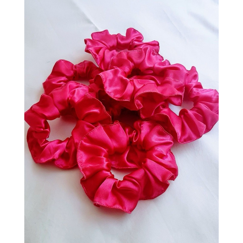 Kit 10 Xuxinhas Cetim/ Scrunchies/Rabicó Prendedor De Cabelo Kits Com 10/15/20/30 Rosa Bebê Rosa Pink Mimos Lembrancinha