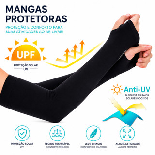 1/2/3 Pares Manguito Proteção Solar UV Fina Braço Seda Masculina Feminina Respirável 40cm