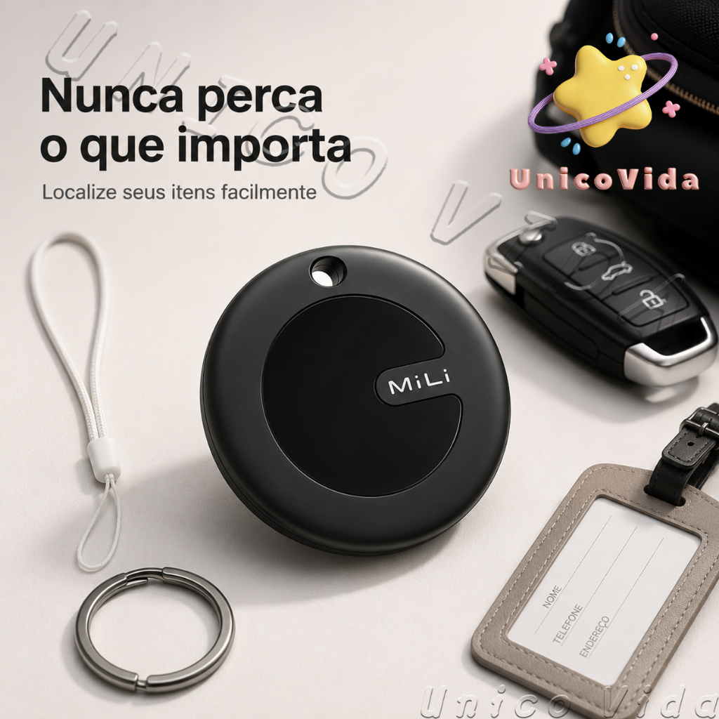Mini Rastreador Bluetooth iTag Anti-Perda para Chaves, Mala, Mochila e Pets | Chaveiro Inteligente | Unico Vida