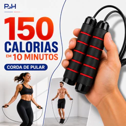 Corda de Pular Profissional Crossfit - 3 Metros - Ajustável + Rolamento 360° + Cabo de Aço + Espuma