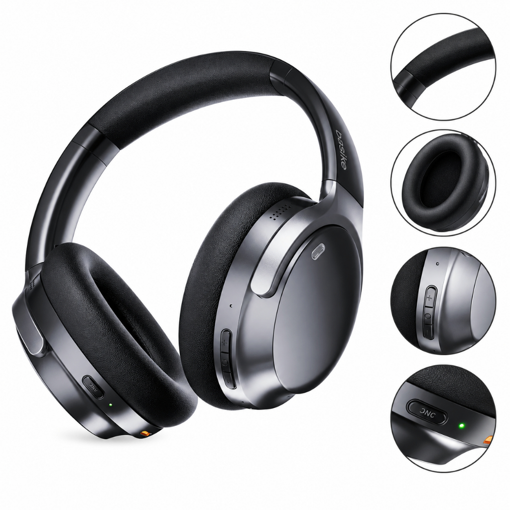 Fone de Ouvido Bluetooth Som Imersivo com Cancelamento de Ruído Original Basike