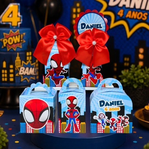 KIT Festa Cerejinha Homem Aranha Personalizadas Lembrancinhas festas / personalizados PEGUE E MONTE