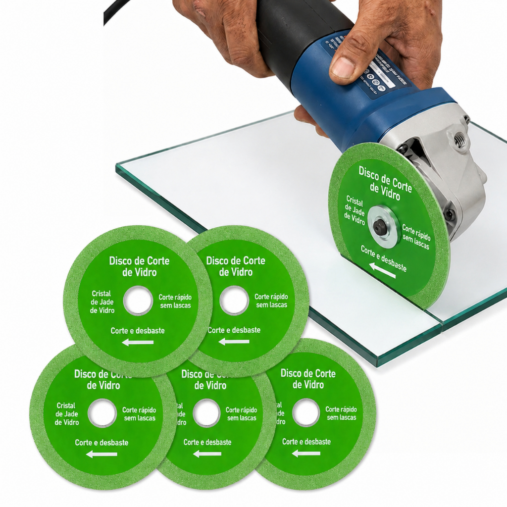 Kit 5/10 Discos Diamantados 100mm 4" para Corte de Vidro Mármore Cerâmica Porcelanato Corte Preciso