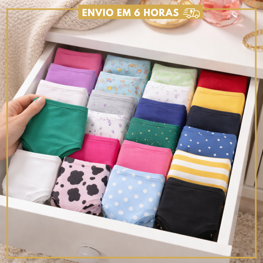 Kit 10 Calcinhas Para Meninas de 100% Juvenil Algodão ou 5 Calcinha Infantil