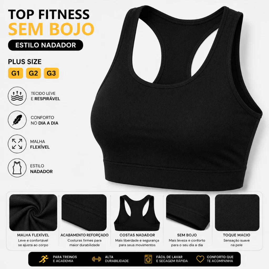 Top Plus Size Fitness Suplex Treino Academia Roupas Para Malhar — imagem 1