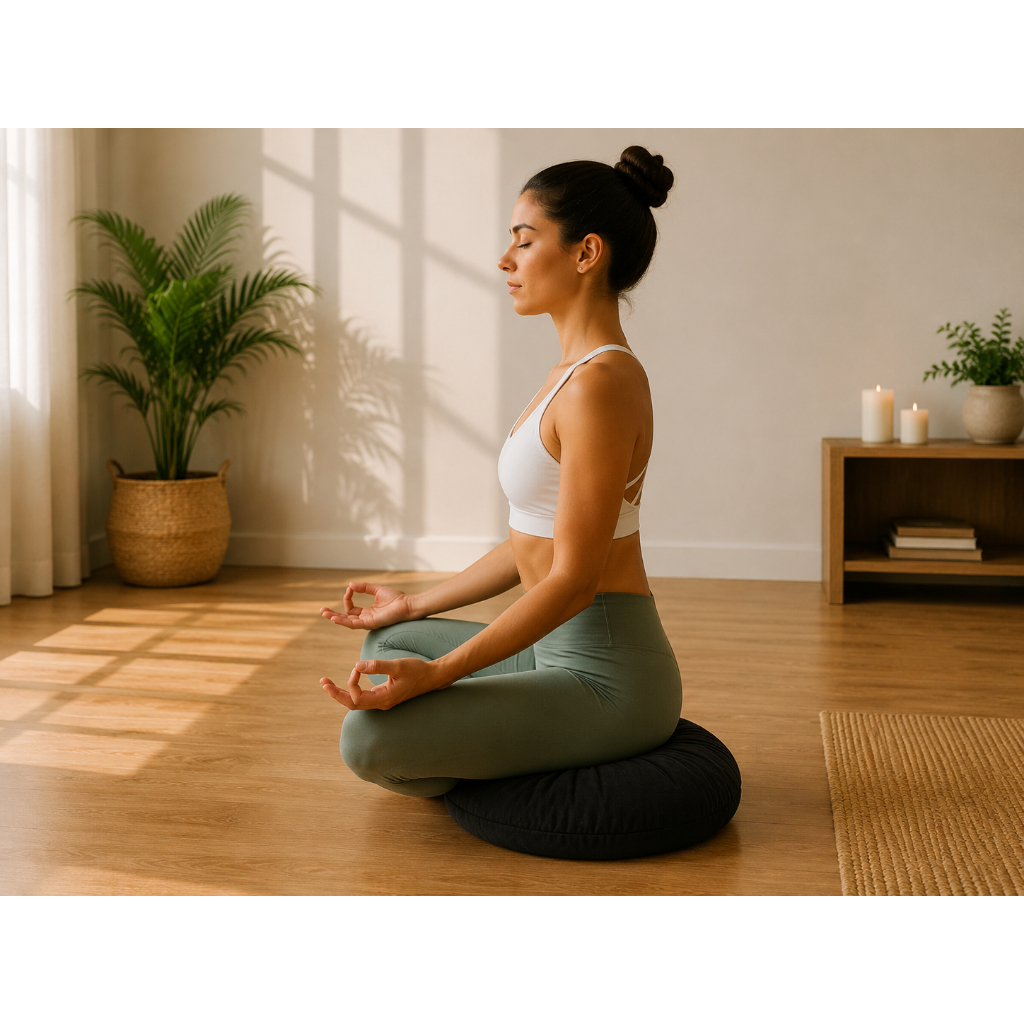 Imagem Almofada Redonda para Meditação 45cm Luxor Conforto Premium