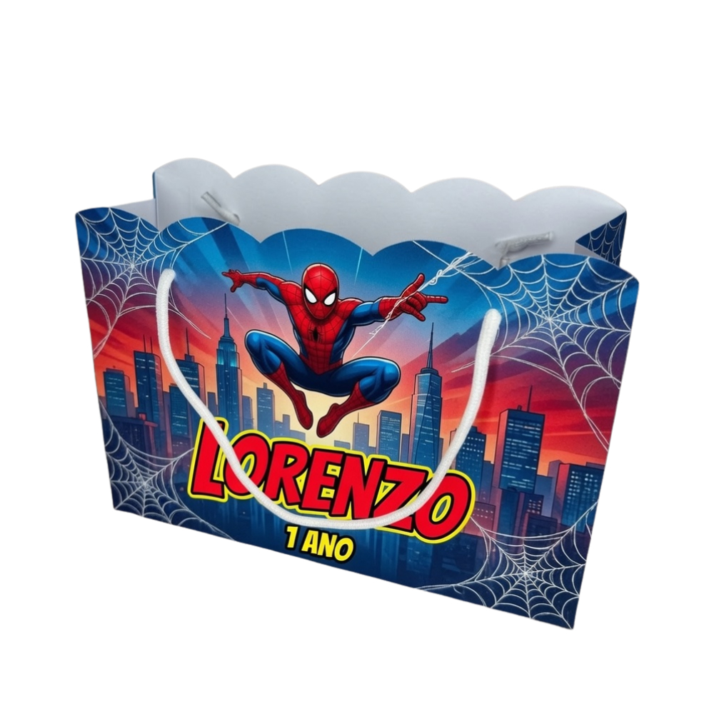 Sacolinha Nuvem Personalizada Lembrancinha Festa Homem-Aranha | Sacola Personalizada - Qualquer Tema - Envio rápido