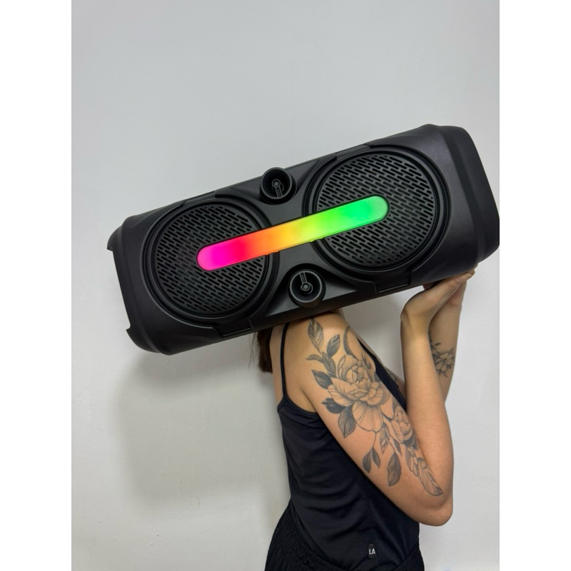 caixa de som gigante 6000w 60cm alta 2 falante bluetooth rádio usb microfone sem fio