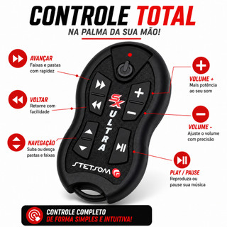 Controle Stetsom SX2 Ultra Recept Original Preto ou Vermelho Bluetooth