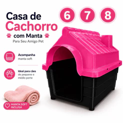 Casa Casinha De Cachorro Plástica N6 N7 N8 Com Mantinha Poliester Para o FRIO Aconchego Para Seu Pet