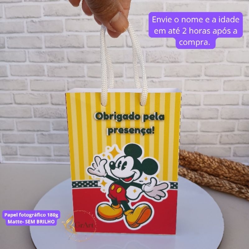 Sacolinha Personalizada Surpresa Lembrancinha Aniversário Infantil Menino/ Desmontada