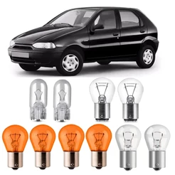 Kit Com 10 Lâmpadas Para Lanterna Traseira Seta Ré e Freio Fiat Palio 1996 97 98 99 00