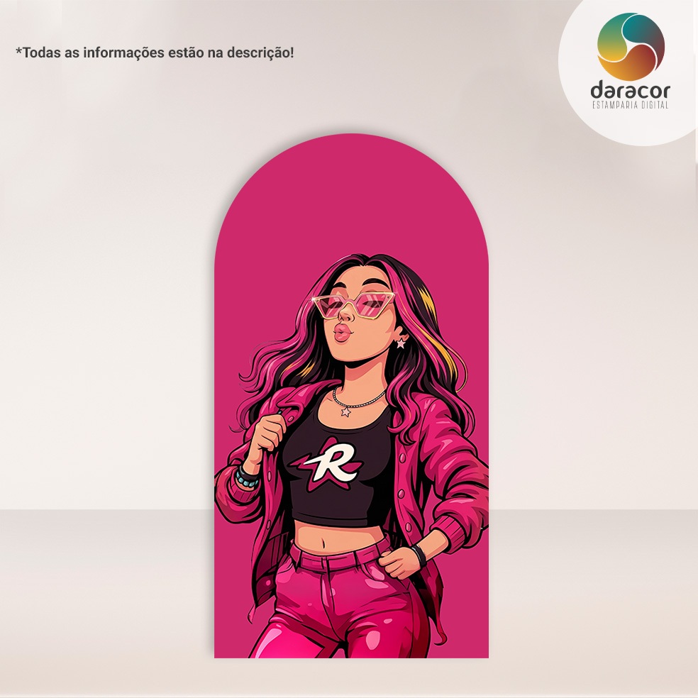 Capa de Painel Os Rosa Emily Retangular c/overloque e Romano c/ elástico - FACE ÚNICA Tam Diversos