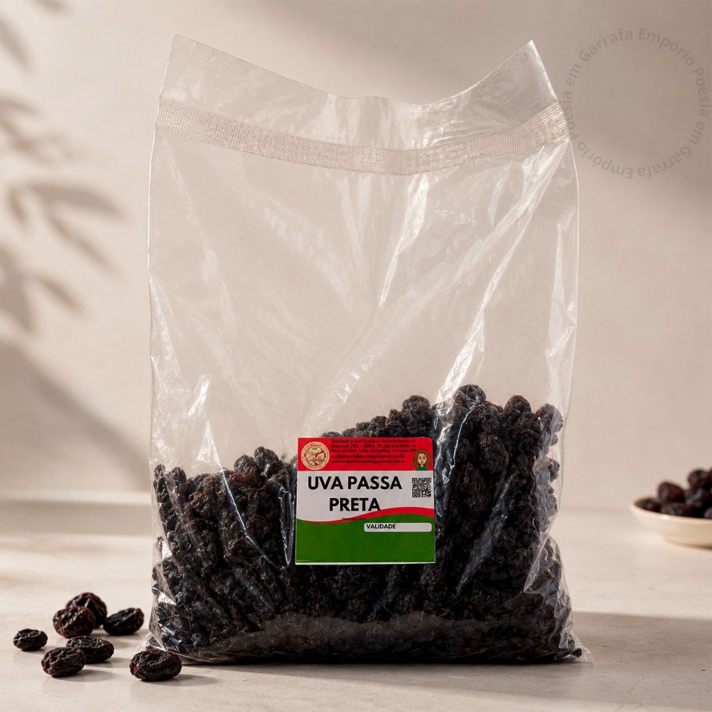 Uva Passa Preta Premium Sem Semente 500g 1kg 2kg Qualidade Natural