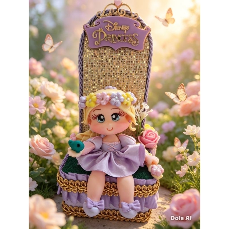 Lembrancinha Rapunzel Branca de Neve Princesas em Biscuit Caixa Cenário Festa Menina Personalizados de Luxo