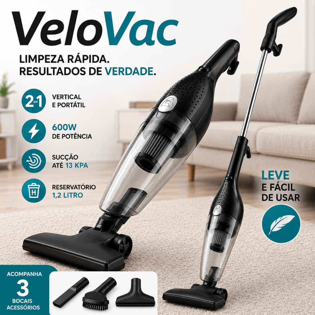 Aspirador de Pó Vertical Portátil 2 em 1 Com Fio 600W 110V 220V Aspiração Potente para Casa Carro Sofá