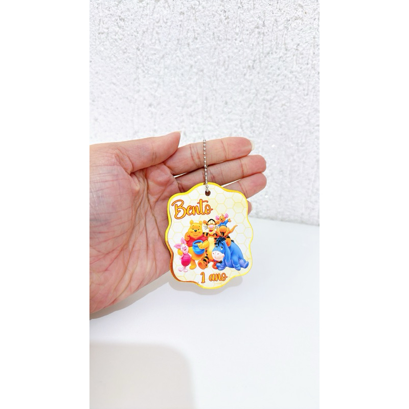 Tag Apliques Personalizados 3D para Lembrancinha |  ursinho pooh | Etiqueta Festa Infantil | Qualquer Tema