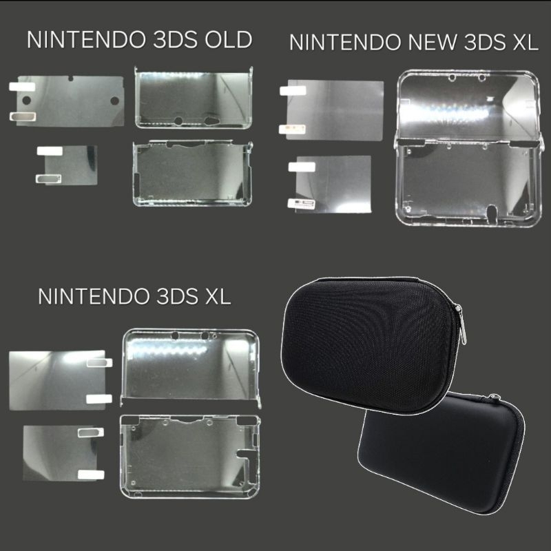Capa case acrilica pelicula proteção nintendo 3ds old , xl , new 3ds xl , case 3ds old nds lite dsi gba