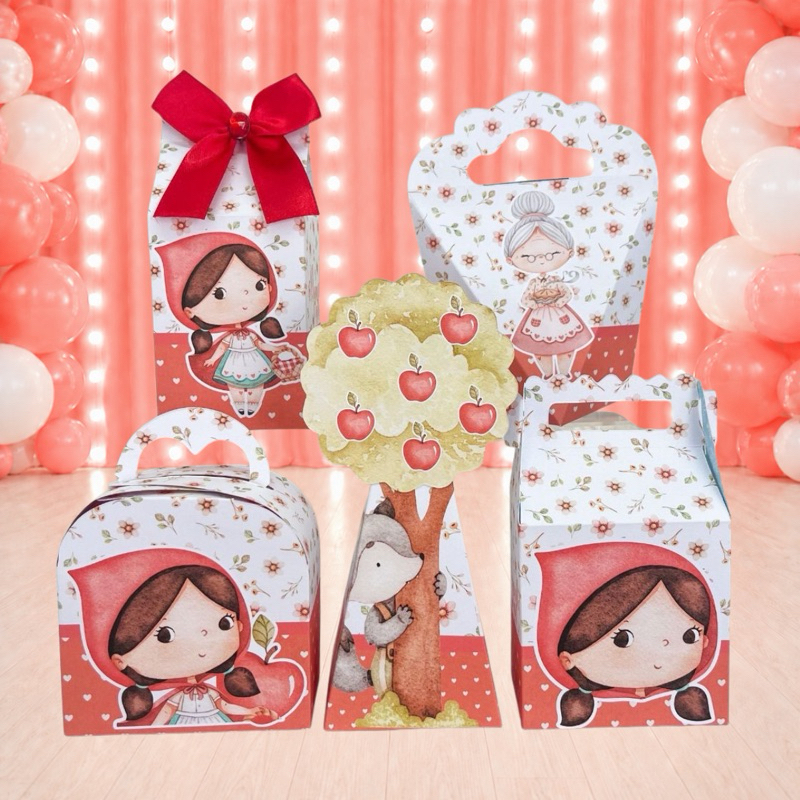 Kit Festa Chapeuzinho Vermelho - Caixinhas para festa infantis lembrancinhas de aniversario mimos decoração personalizad
