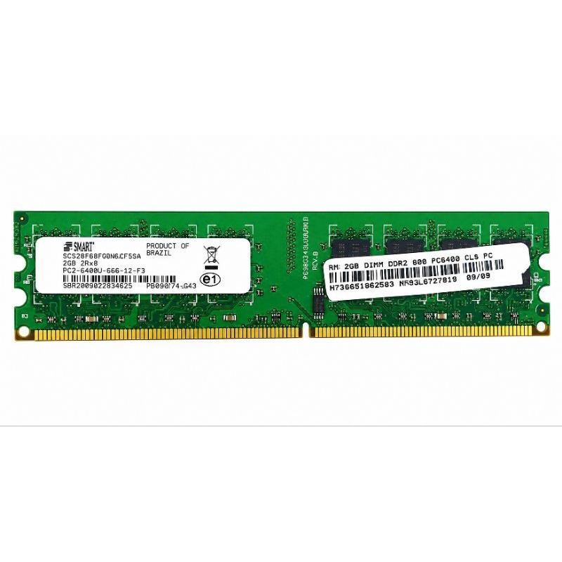 Memória RAM Smart 2Gb DDR2 800Mhz PC2-6400U para PC