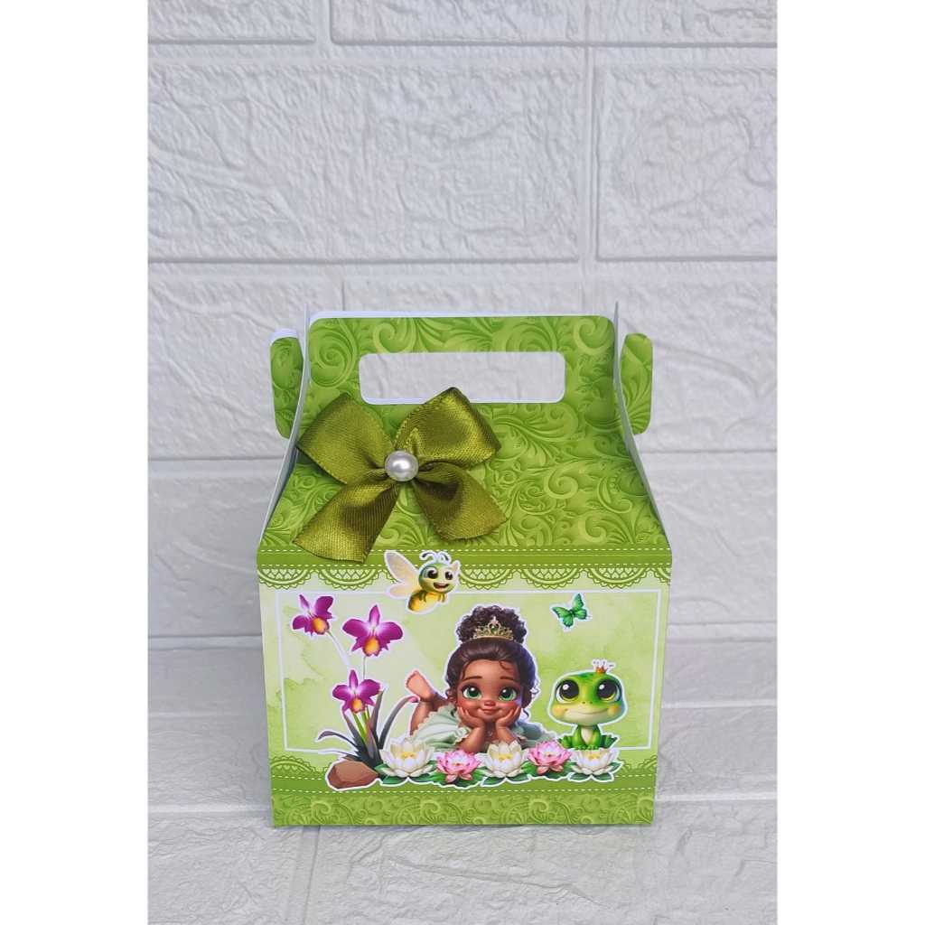 Caixa Maleta Retangular Personalizada Princesa e o Sapo Lembrancinhas Caixinhas para festas