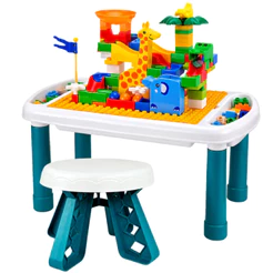 Mesinha com Cadeira e Blocos de Montar 81 Peças - Castela