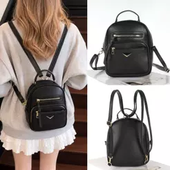Bolsa Mochila Em Couro Pu Transversal Feminina Masculino Transversal Com Alça Removível