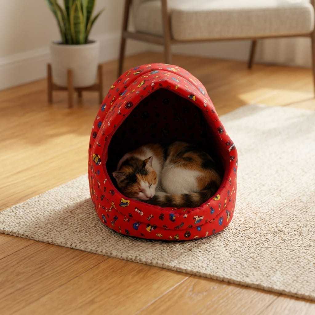 Toca Iglu Casinha Para Cachorro e Gato Pequeno Cama Pet Lavável Confortável Acolchoada Ante estresse