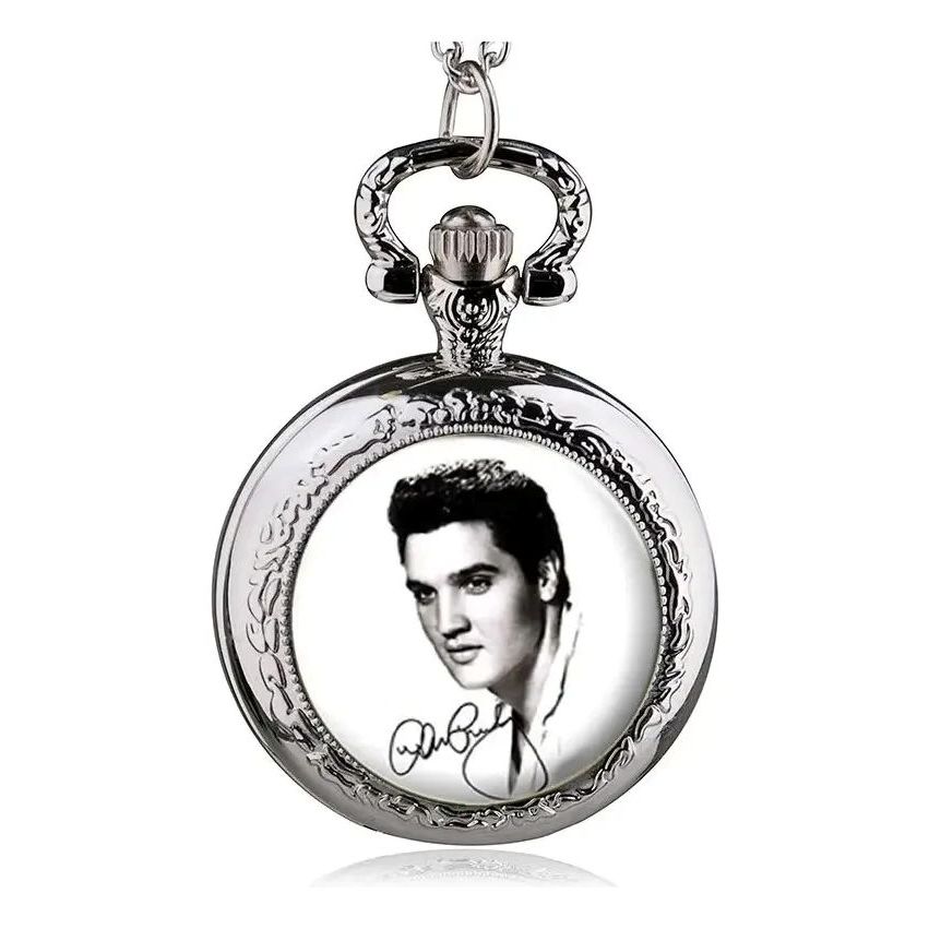 Relógio De Bolso Branco Elvis Presley Rock PRESENTE PAIS NAMORADO
