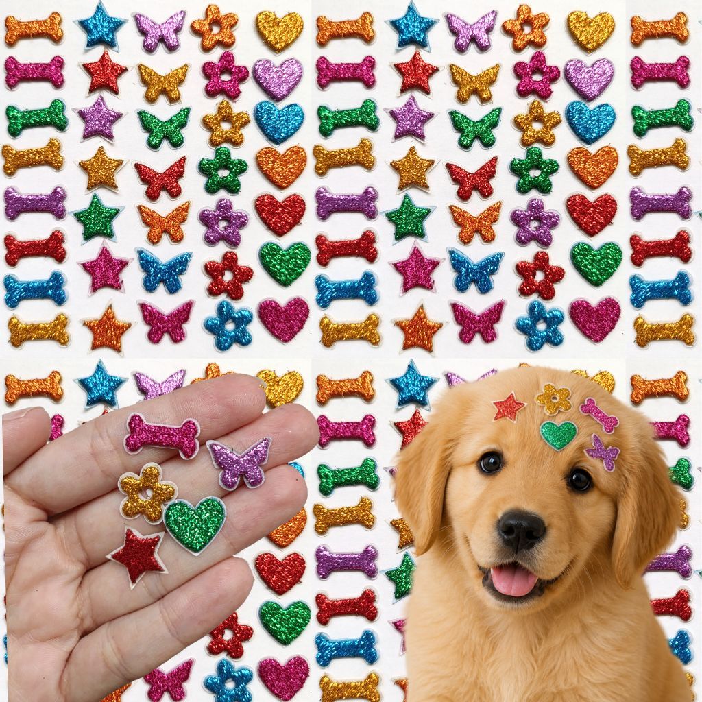 50-400 Adesivos pet sortidos apliques enfeites para penteado macho/femea