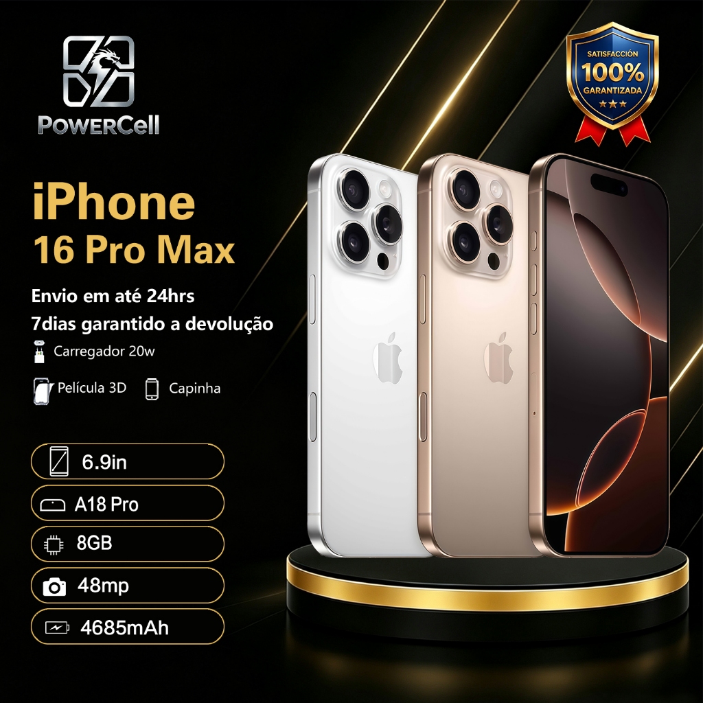 Celular iPhone 16 Pro Max 256GB Original Apple Vitrine Seminovo 5G eSIM NF Titan