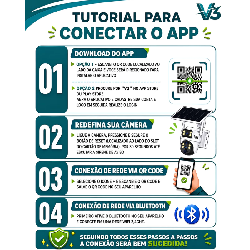 Câmera de Segurança V3 A808 Wi-Fi HD 1080p Interna — foto 4