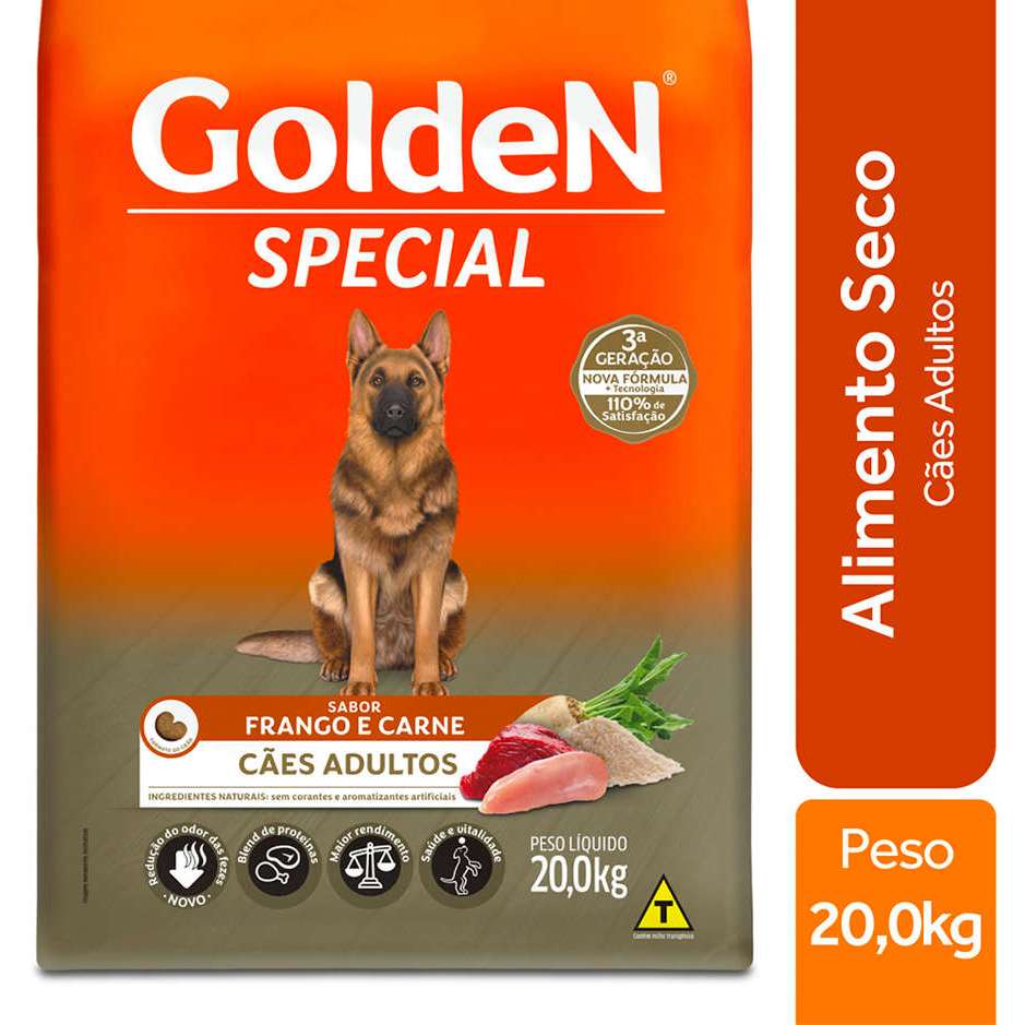 Ração Golden Cão Special Adulto Frango e Carne 20 kg · foto 2