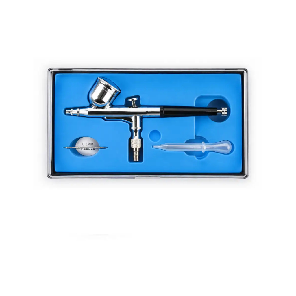 Aerografo Dupla Ação Copo Fixo Bico 0,3mm Barbearia Wws