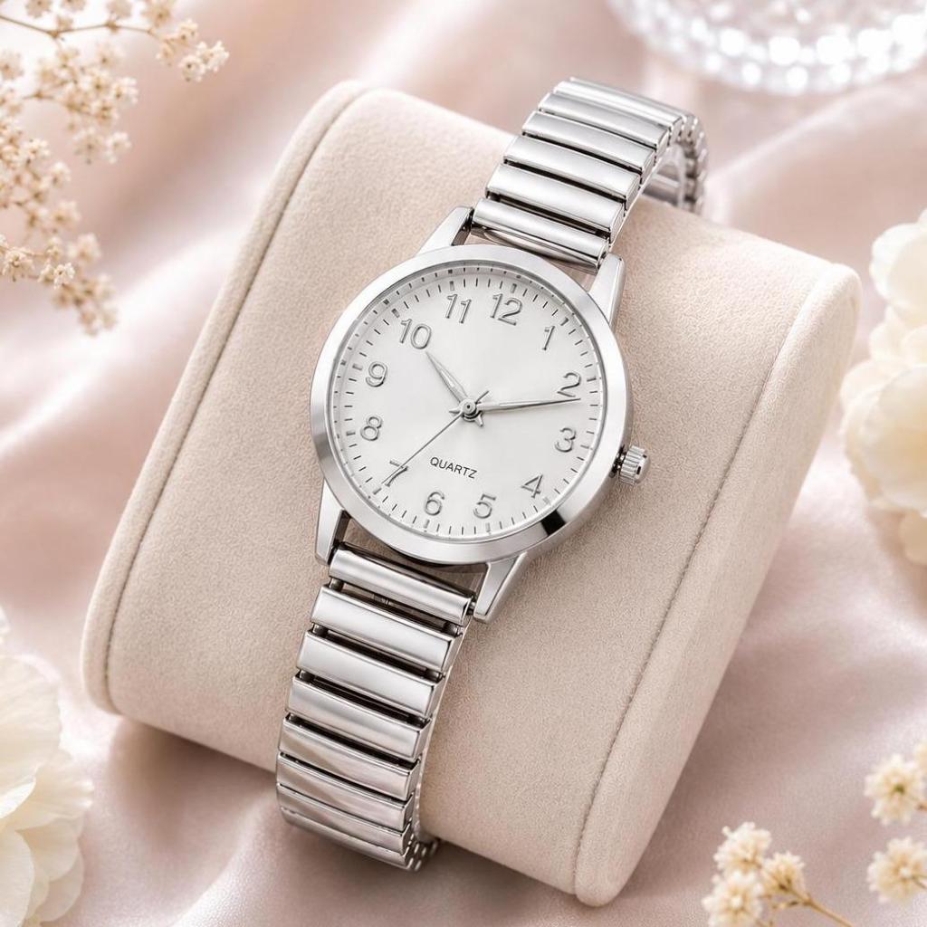 Relógio de Pulso Feminino Mini Premium Quartz Pulseira Elástica Analógico Dourado Prata Rosé