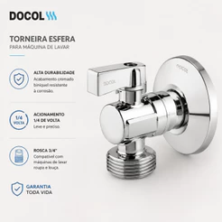 Torneira Esfera Para Máquina De Lavar Louça Roupa Docol - Original
