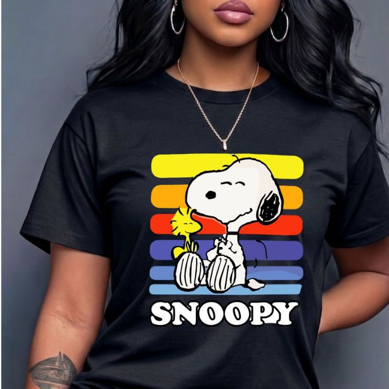 Camiseta t-shirt blusa feminina estilosa descolada 100%algodão feminina confortavel animação snoop