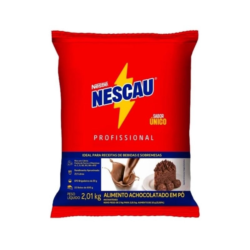 Achocolatado em Pó Nescau Profissional Nestlé 2,01kg Original Alto Rendimento