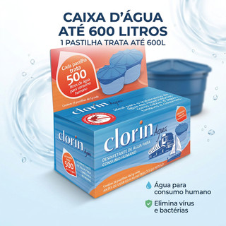 25 Pastilhas de Cloro p/ Caixa d'água Residencial até 600L - Clorin 500