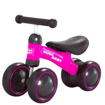 Bicicleta Equilibrio Infantil Nuga 4 Rodas Estavel Rosa Aprendizado Motor Divertido Sem Pedal