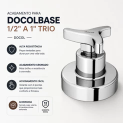 Acabamento para Docolbase 1/2" a 1" Trio 01257906 - Docol Original
