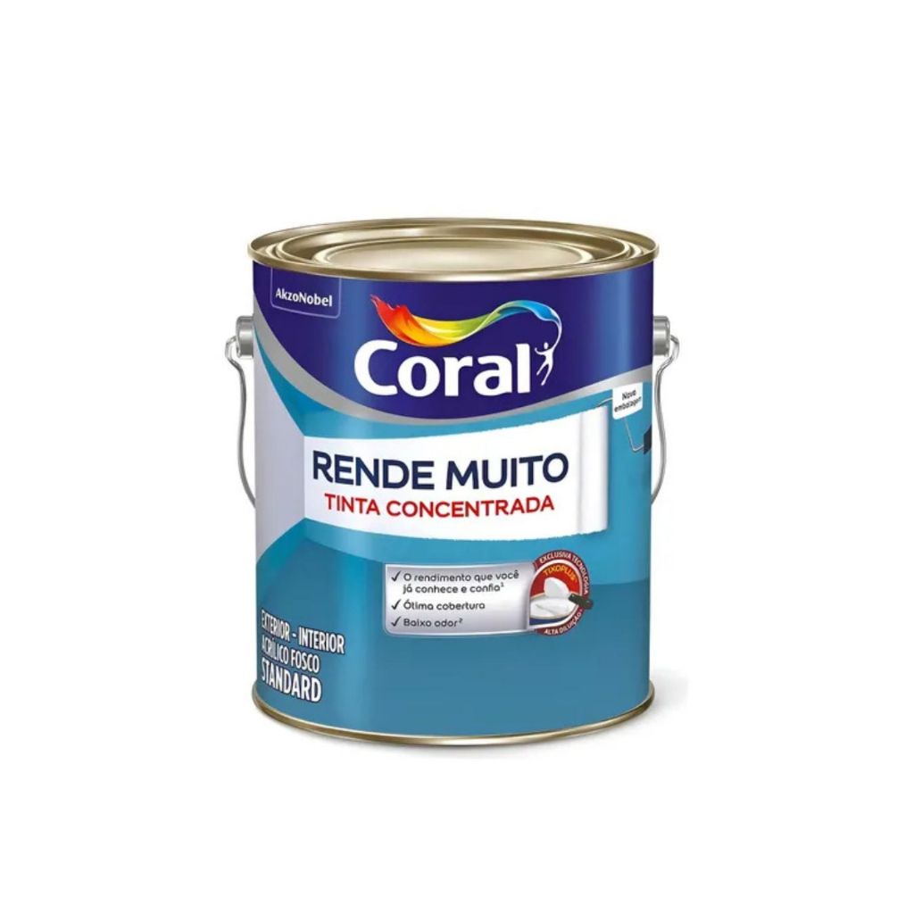 Tinta Latex Coral Rende Muito 900ml Branco Fosco
