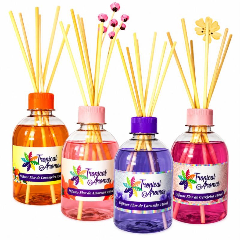 Difusor Ambiente Tropical Aromas Aromatizador 250ml Varetas