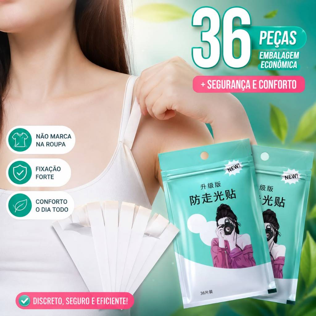 Fita Adesiva Fashion Para Decote Esconde Alça Sutiã Fixador Roupas Discreto
