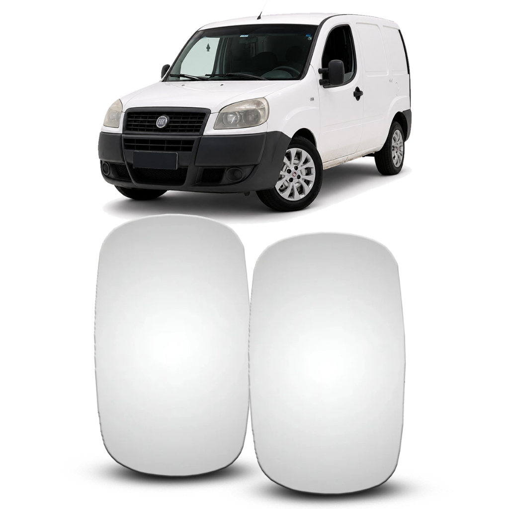 Lente Retrovisor Doblo 2001 a 2020 Espelho Convexo Metalizado Com Base