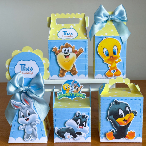 Kit Festa Personalizados BABY LOONEY TUNES MENINO| Caixinhas para Lembrancinhas Aniversário Festa Infantil