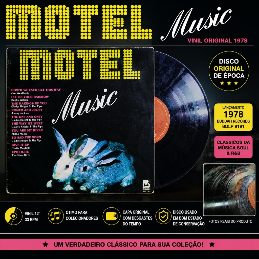 Disco de Vinil LP Motel Music 1978 Original Buddah Records LP Soul R&B